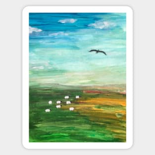 Grazing Sheep 2 Sticker